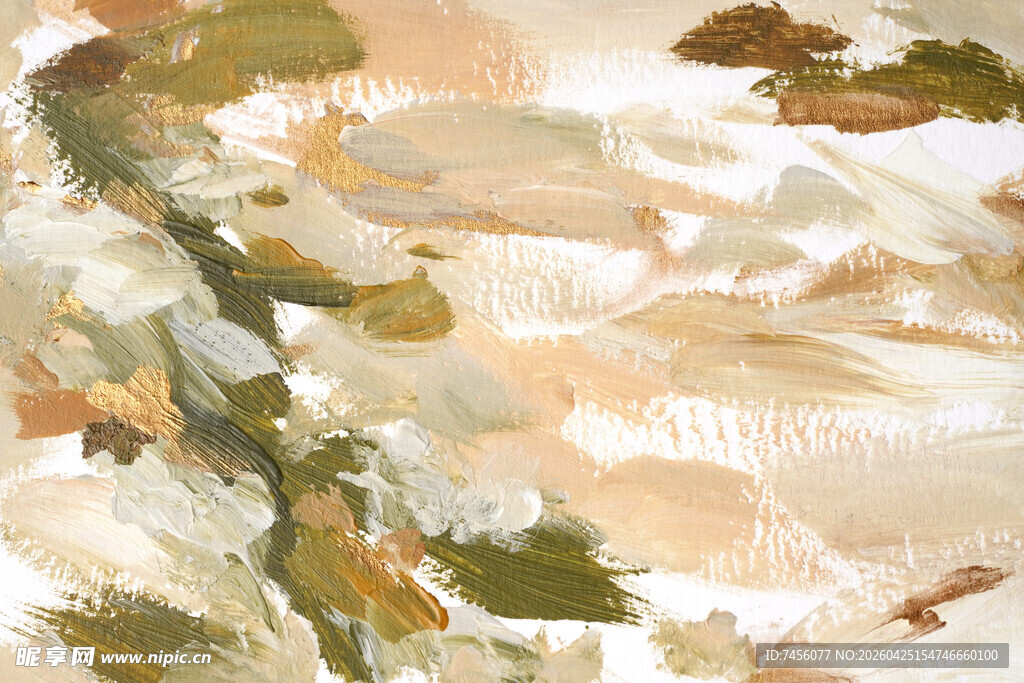 抽象笔触下的色彩交融画面