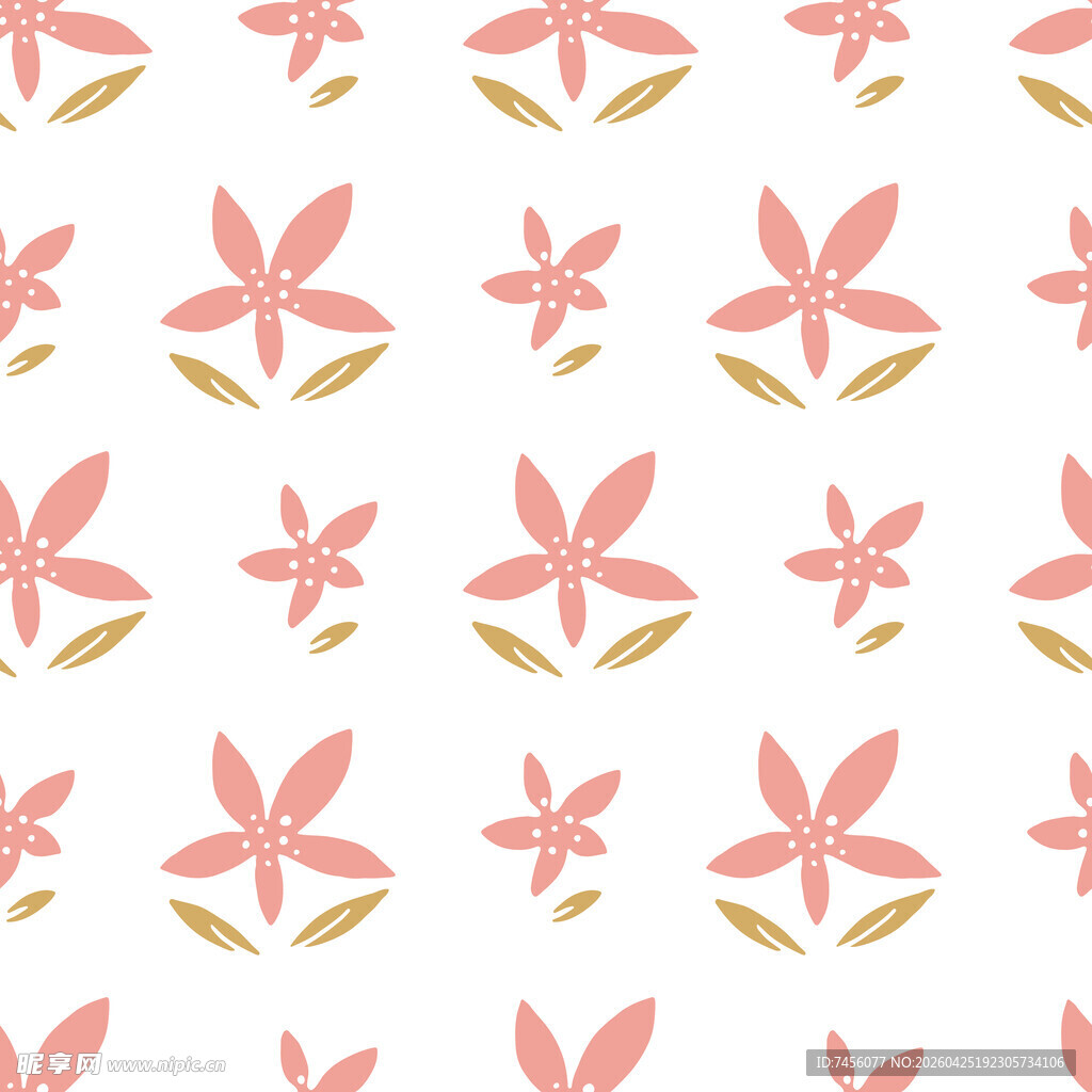 粉色花朵几何图案背景