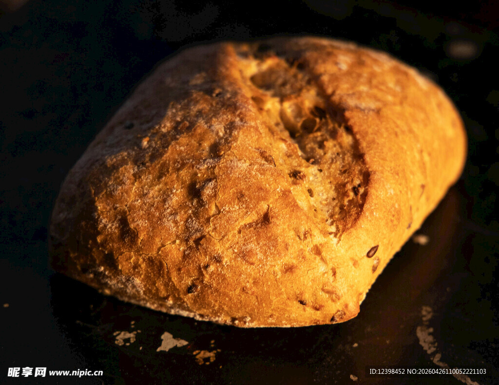 美味全麦面包特写