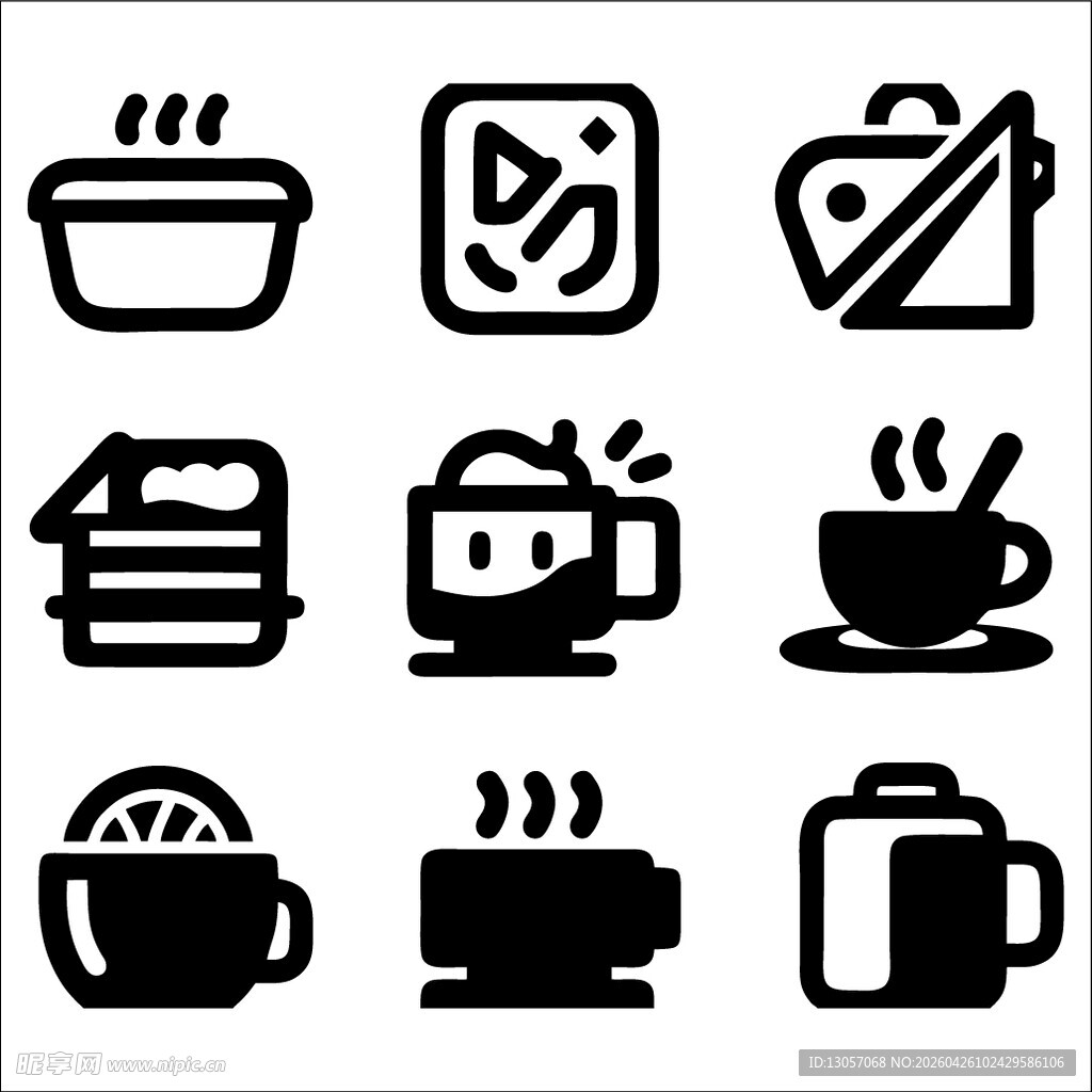 厨房与餐饮相关图标集合
