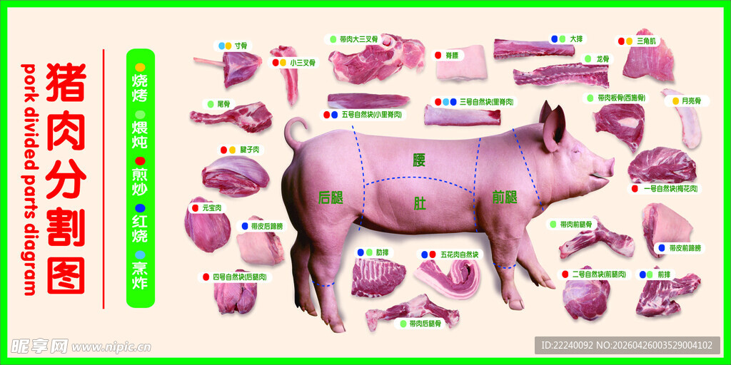 猪肉分割图