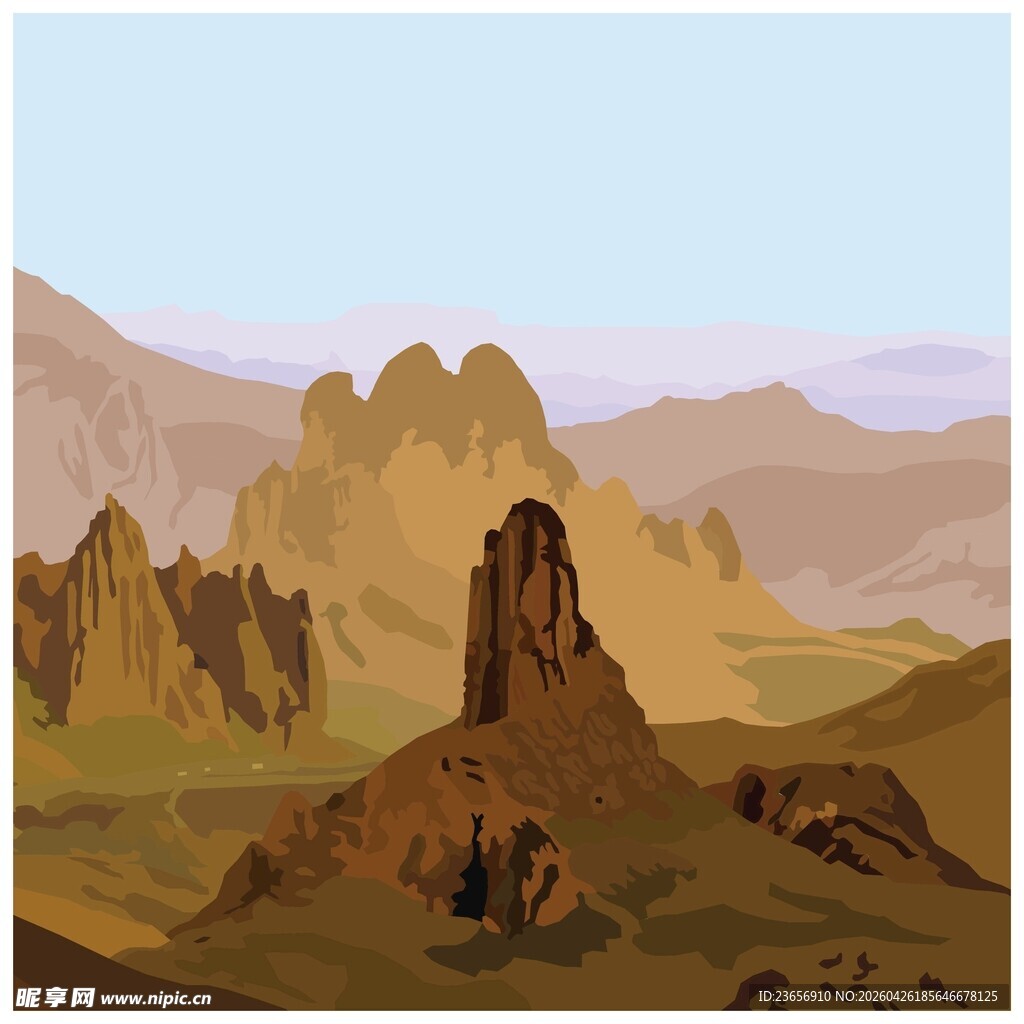 壮丽的沙漠山地景观