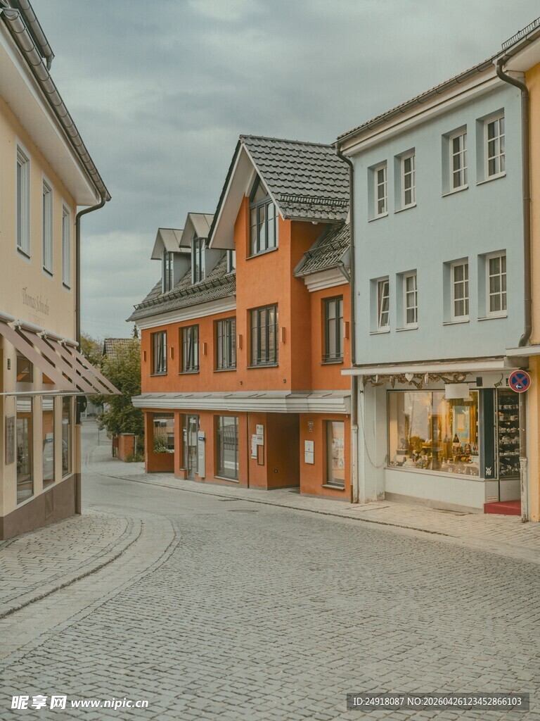 欧式小镇街道建筑景观