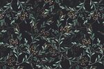 深色底植物枝叶花卉图案