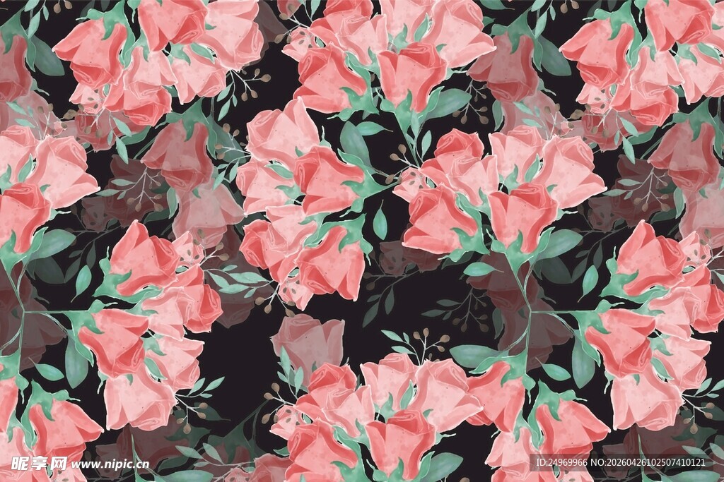 粉色花卉图案背景纹理