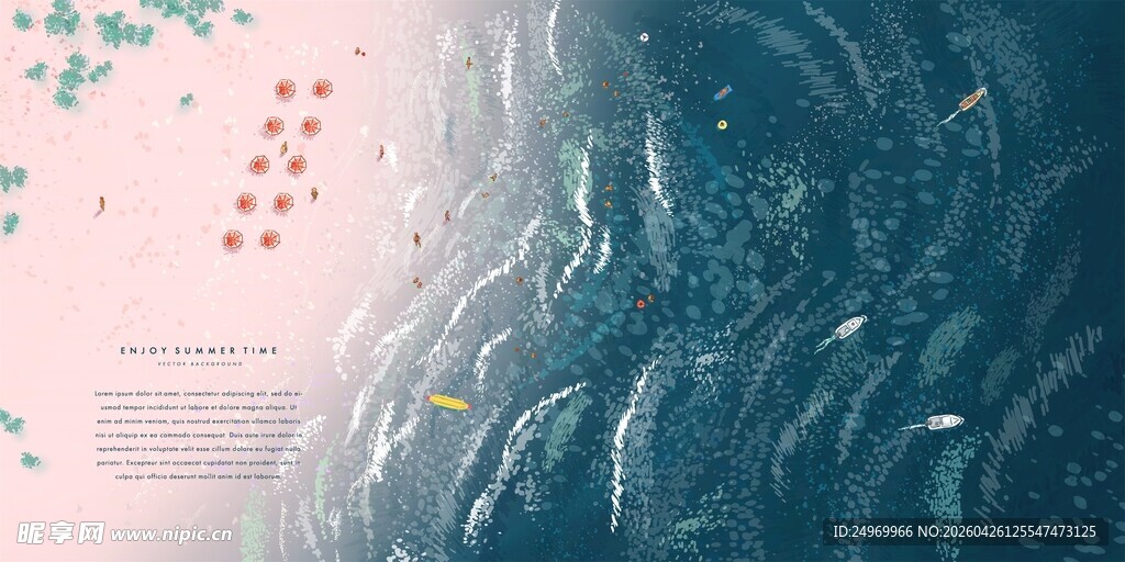 梦幻海浪抽象艺术背景图