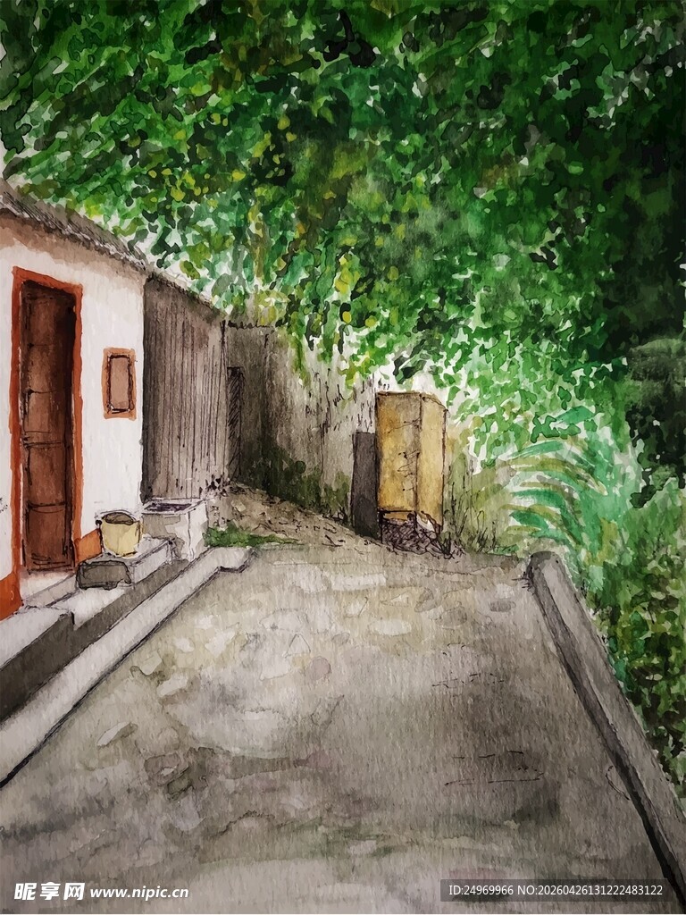 幽静小院的古朴巷道