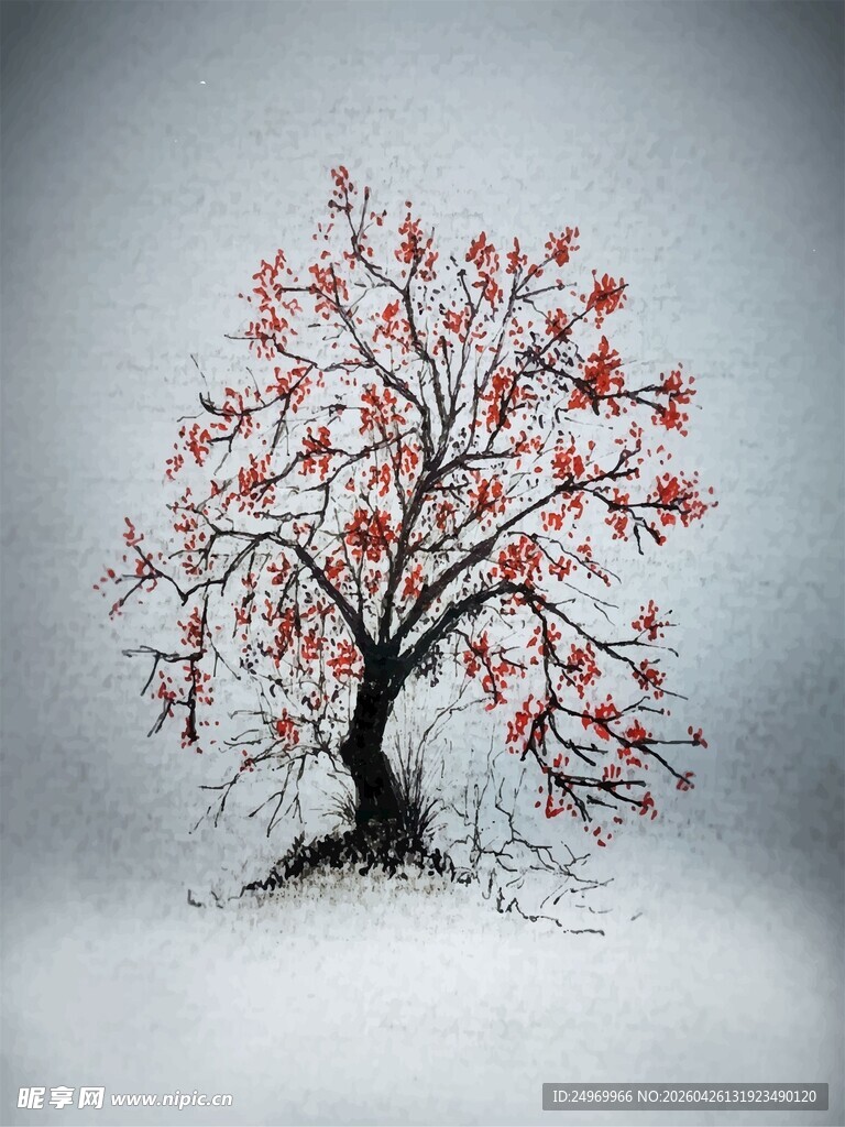 雪中绽放的红树