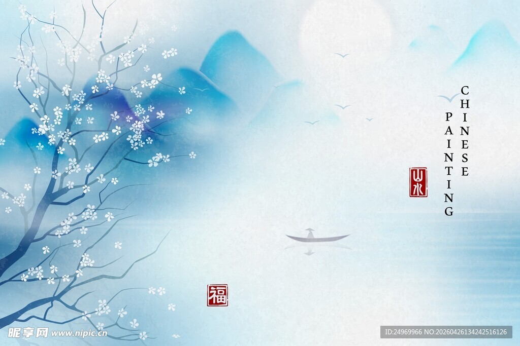 水墨山水间的诗意景致
