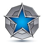 蓝色星形金属质感图标
