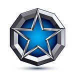 蓝色星形金属质感图标