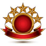 金色五星环绕红色徽章