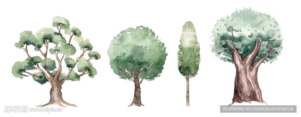 多样形态树木插画