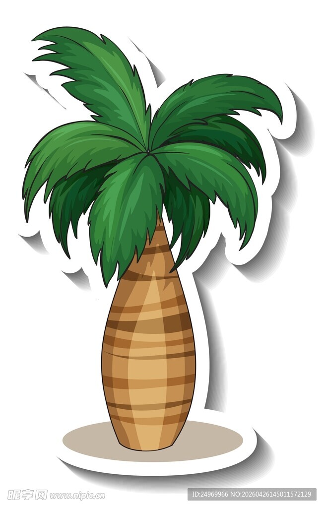 卡通风格棕榈树图标