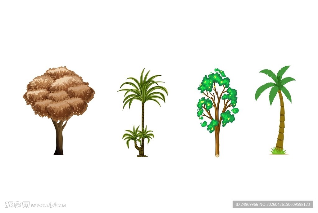 多样树木插画