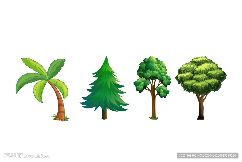 多样树木插画