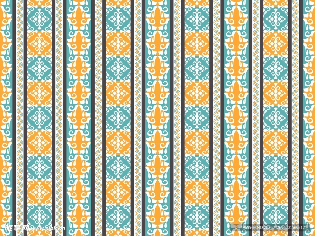 蓝黄相间几何条纹图案
