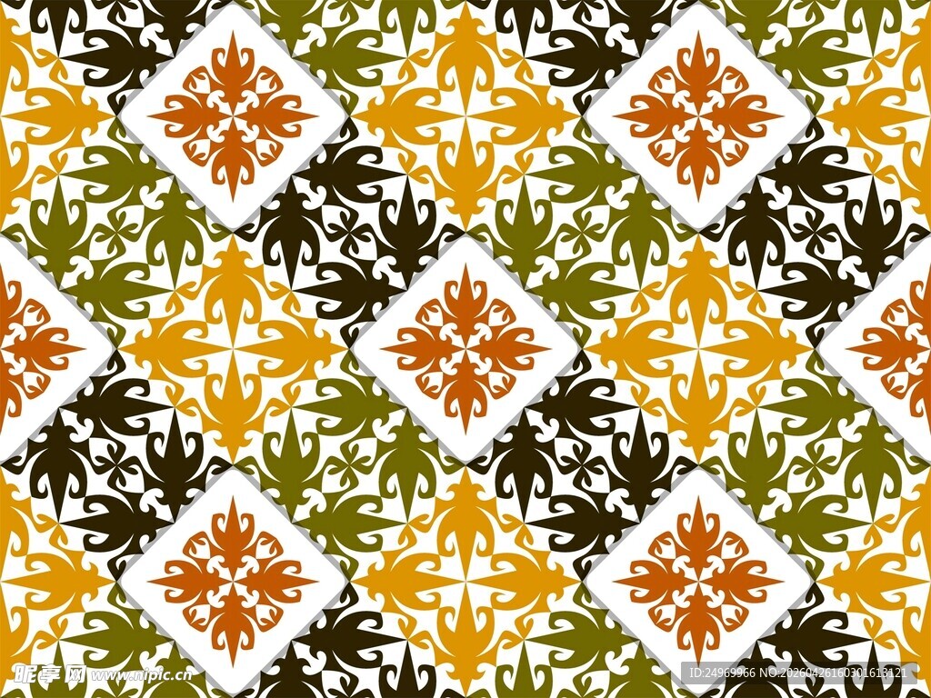 几何花卉图案纹理背景