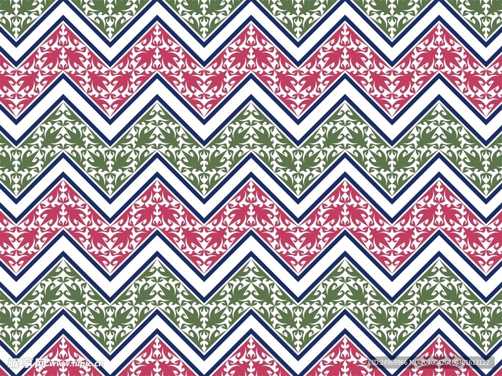 几何波浪花纹图案设计