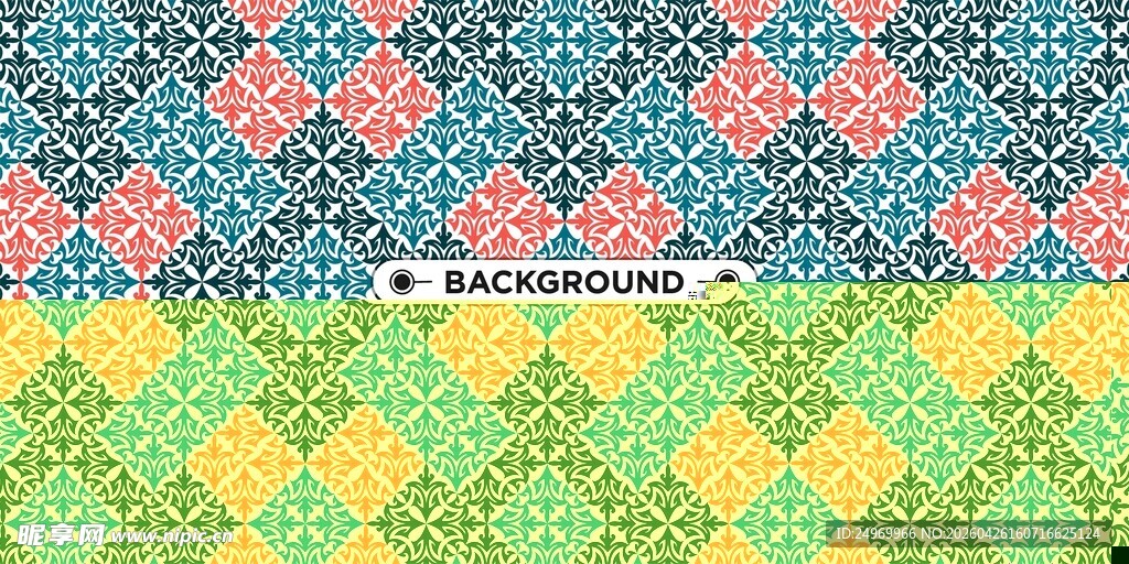 多彩几何花纹图案设计