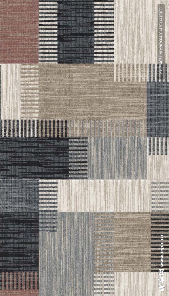 几何图案拼接纹理地毯