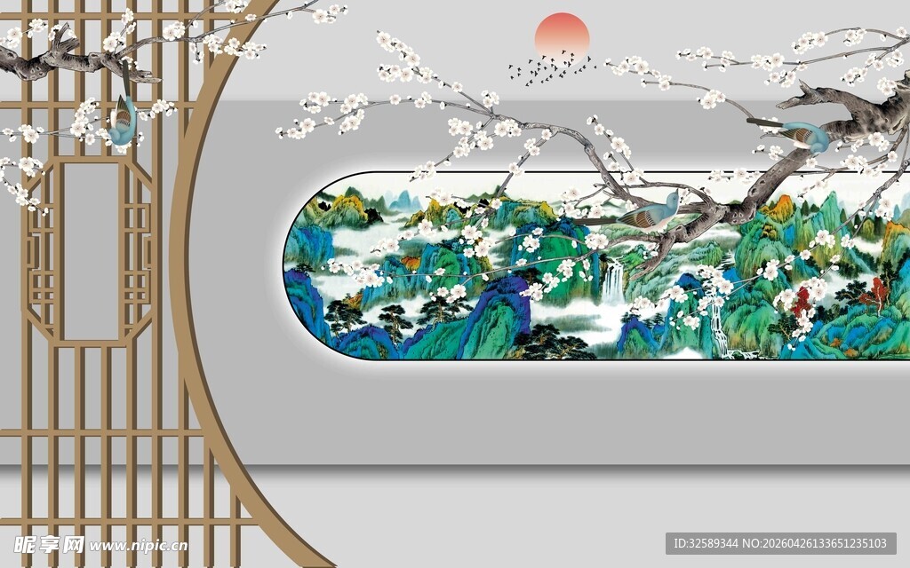 中式山水意境装饰画