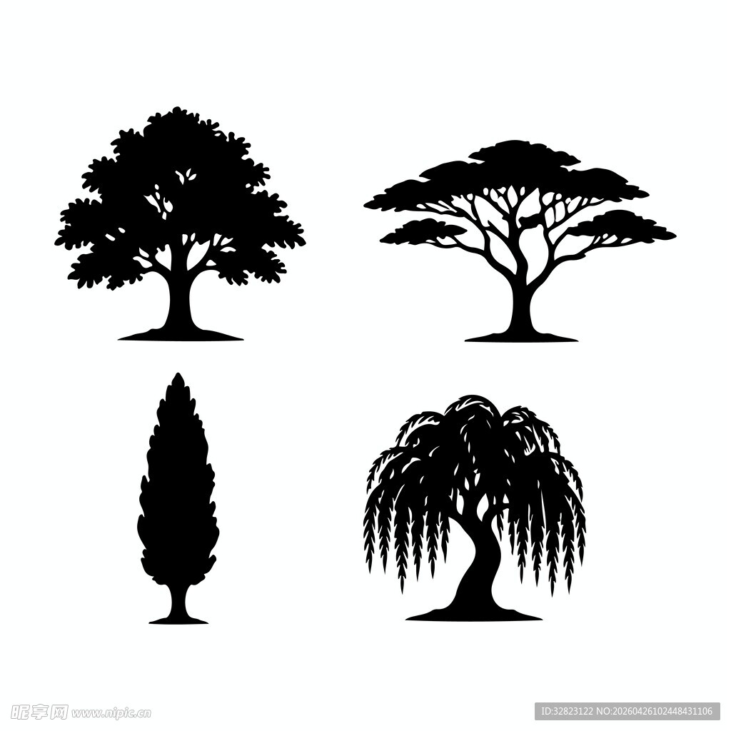 树木剪影素材