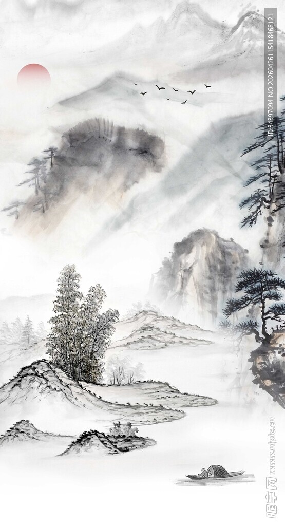 水墨山水玄关