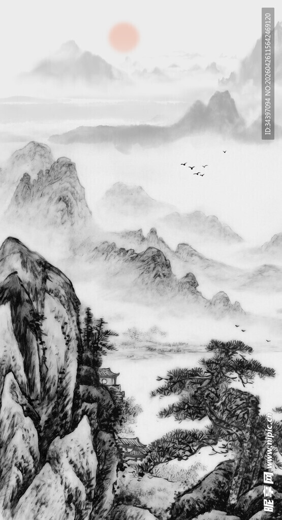 水墨山水玄关