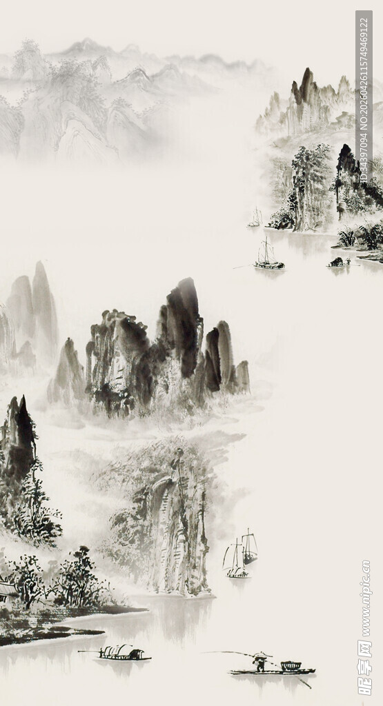 水墨山水玄关