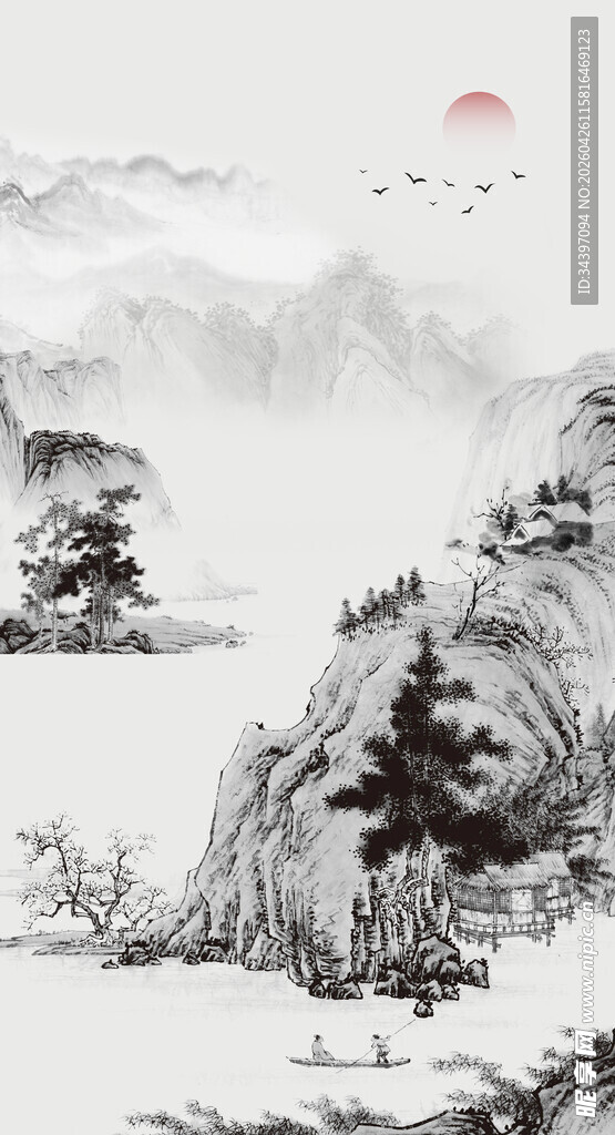 水墨山水玄关