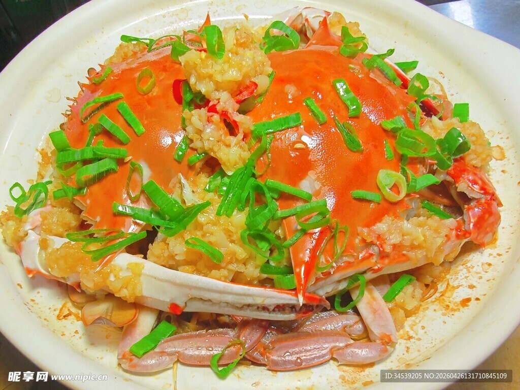 美味蒜蓉焗梭子蟹生焗梭子蟹