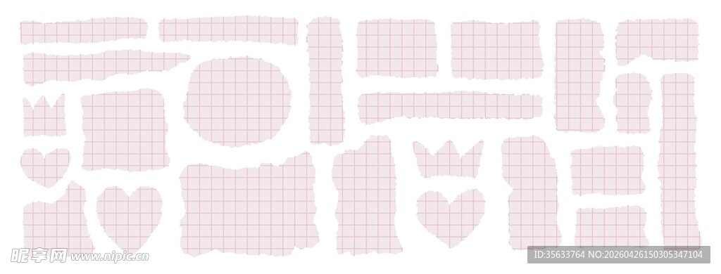 格子撕纸素材