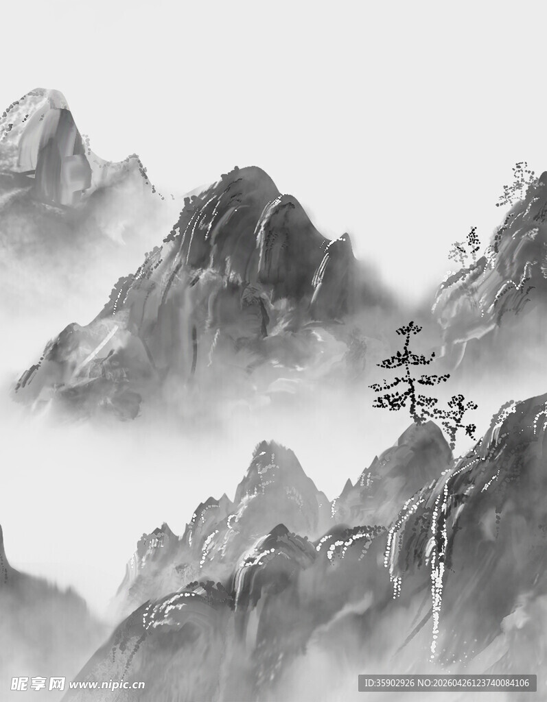 水墨山水间的诗意景致