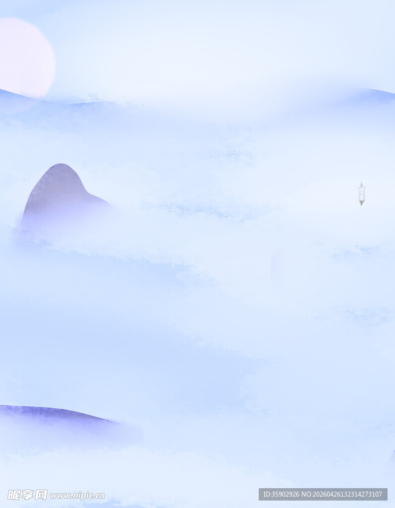 云海中的朦胧山景
