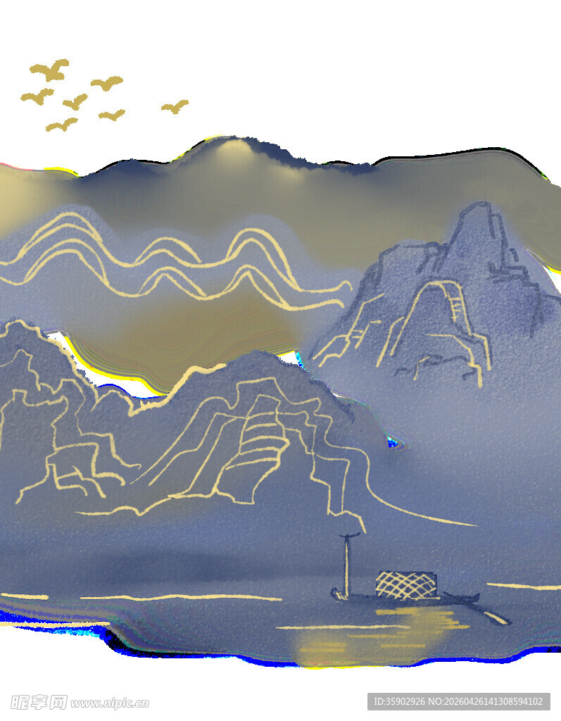 水墨山水间的诗意风景