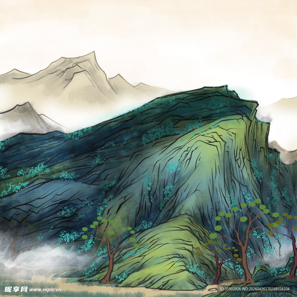 水墨青山图