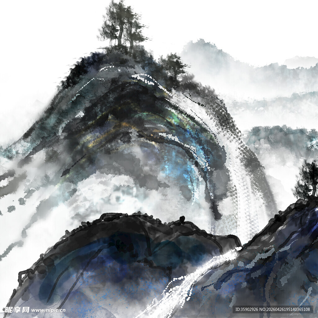 水墨写意山水景