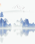 水墨山水意境风景图