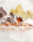 水墨山水意境风景图