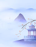 水墨山水间的古韵亭景