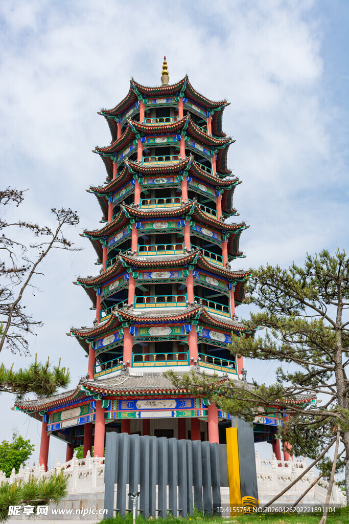 中式宝塔建筑景观