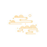 祥云简约线条风中式云朵图案