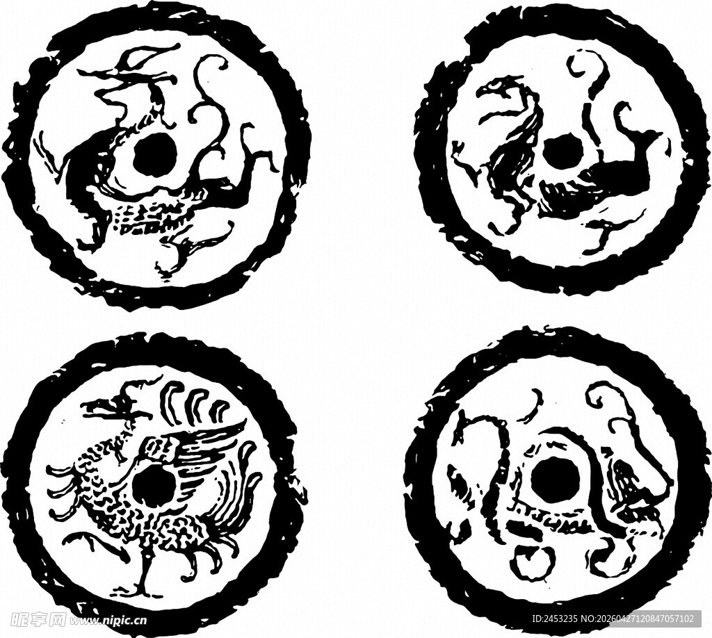 古代瓦当图案艺术展示