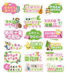 春日露营春游花草牌异型牌