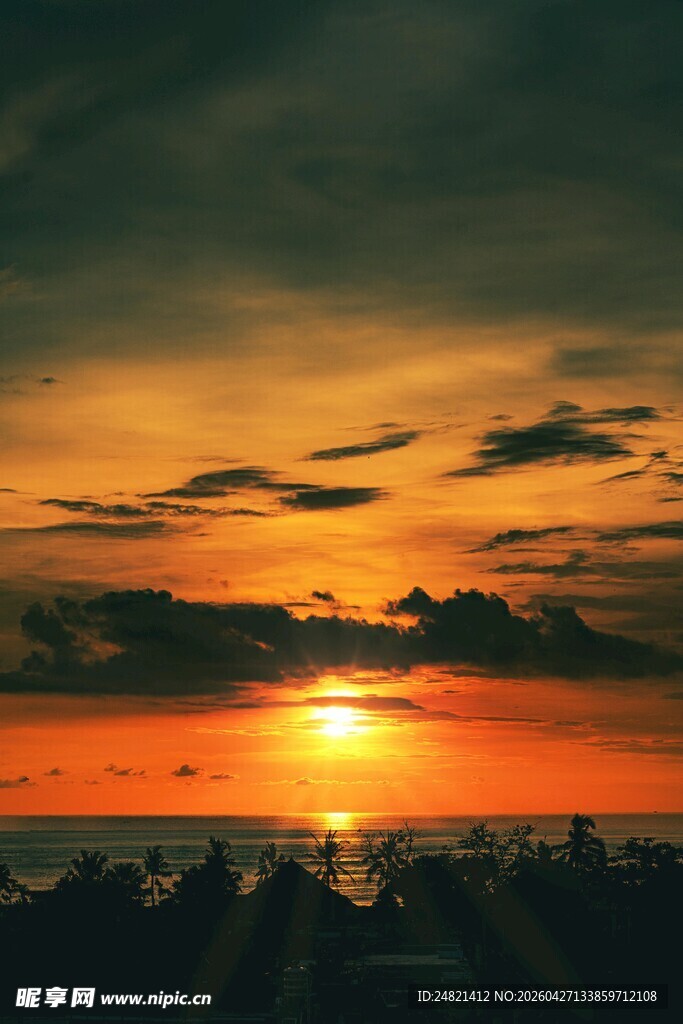 海上壮丽日落美景