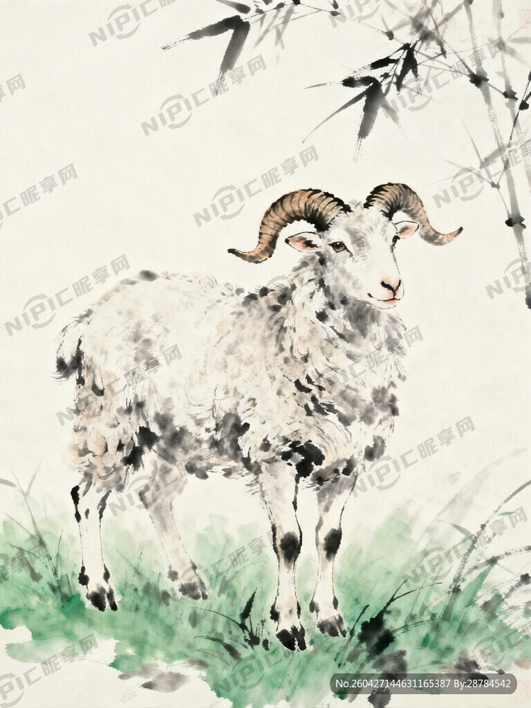 国画羊