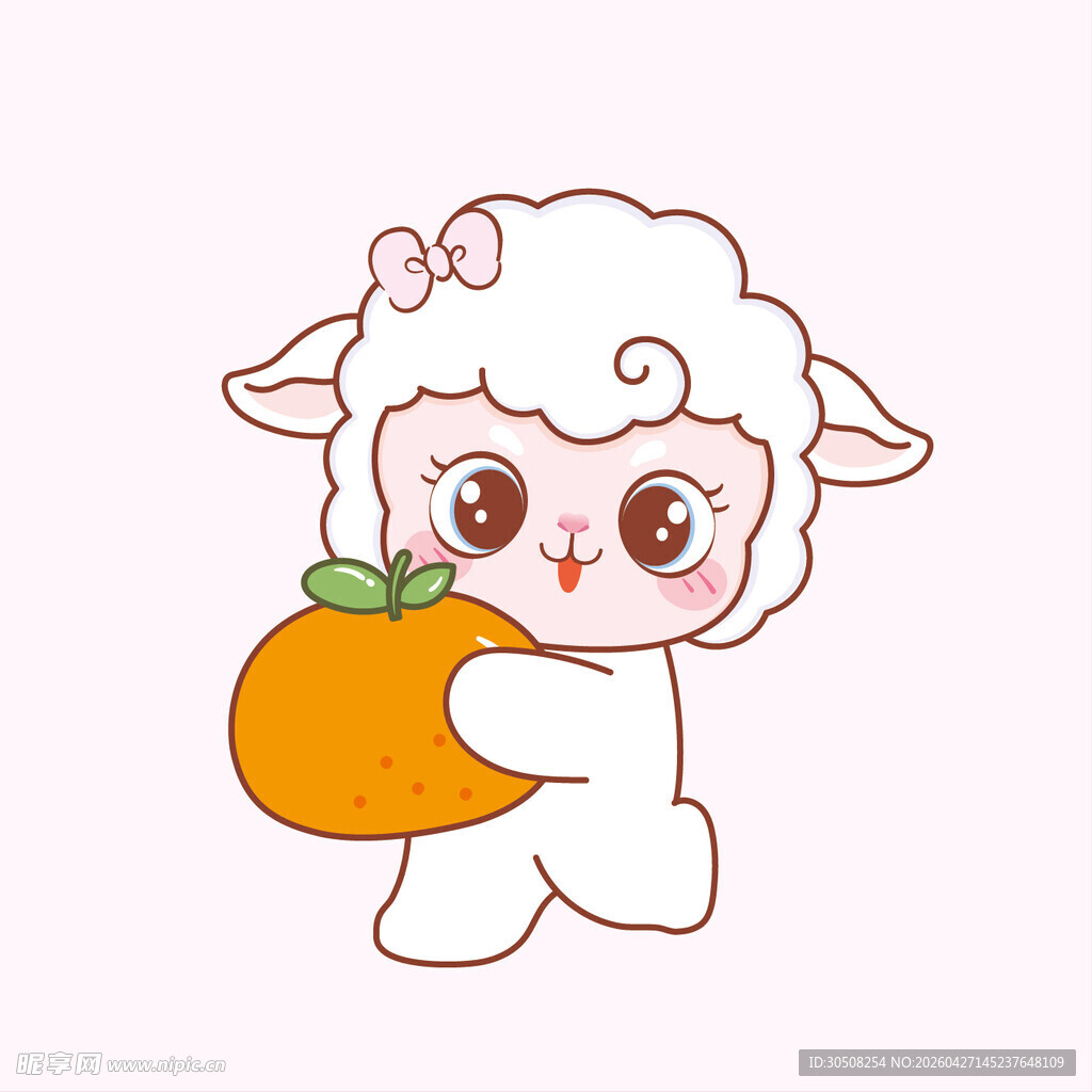 抱南瓜的可爱小羊