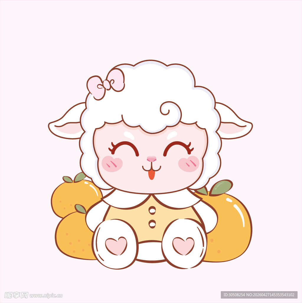 可爱小羊抱南瓜