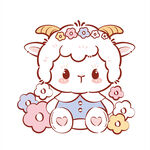 可爱小羊玩偶插画